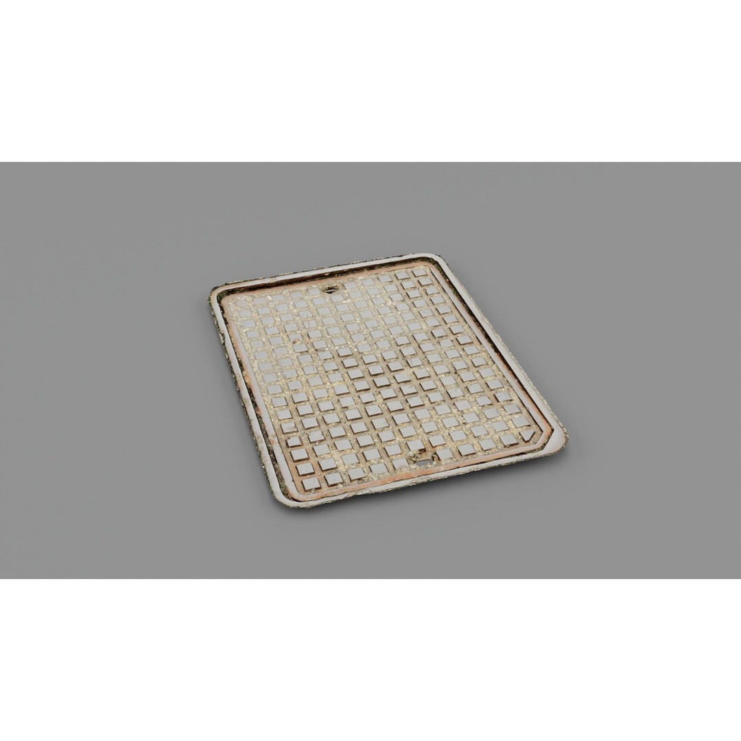 Manhole Cover 3D Model – High-Poly Photorealistic Asset, PBR Textures - View 29
