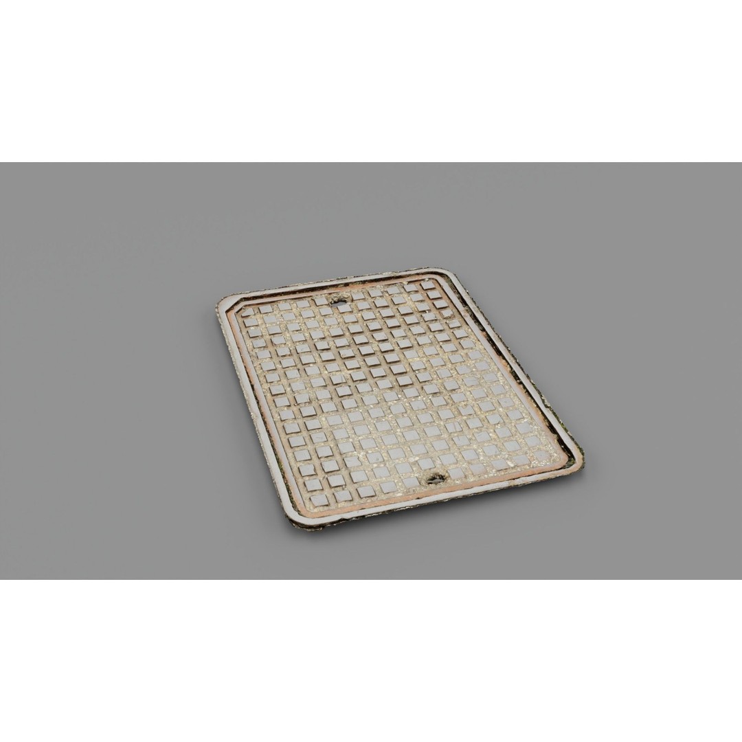 Manhole Cover 3D Model – High-Poly Photorealistic Asset, PBR Textures - View 34