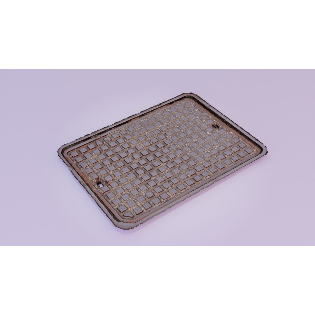 Manhole Cover 3D Model – High-Poly Photorealistic Asset, PBR Textures - View 4
