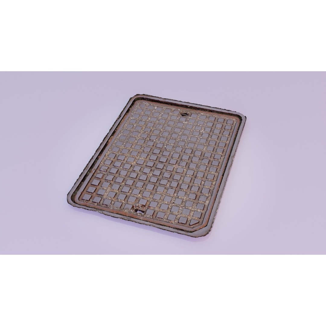 Manhole Cover 3D Model – High-Poly Photorealistic Asset, PBR Textures - View 5