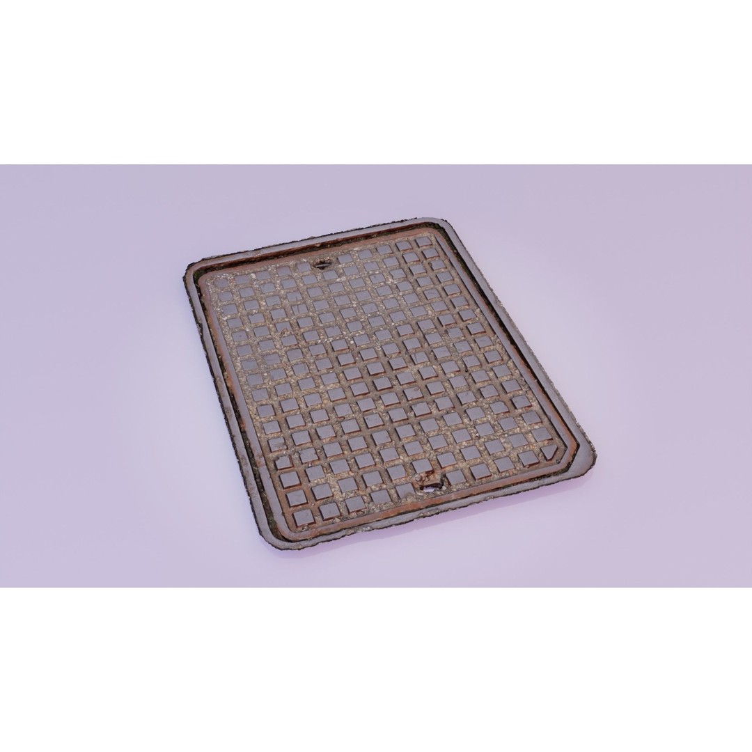 Manhole Cover 3D Model – High-Poly Photorealistic Asset, PBR Textures - View 6