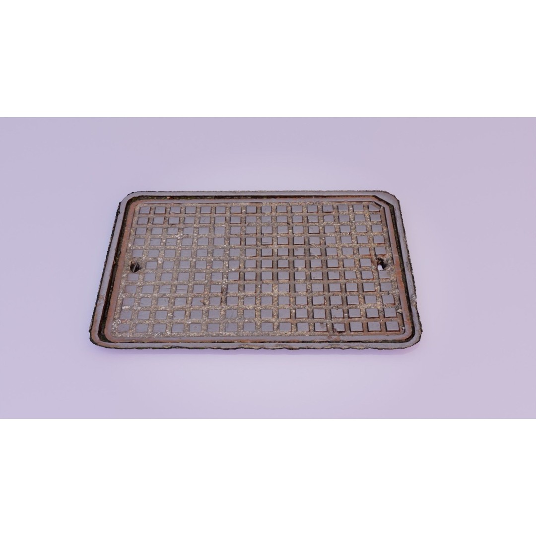 Manhole Cover 3D Model – High-Poly Photorealistic Asset, PBR Textures - View 8