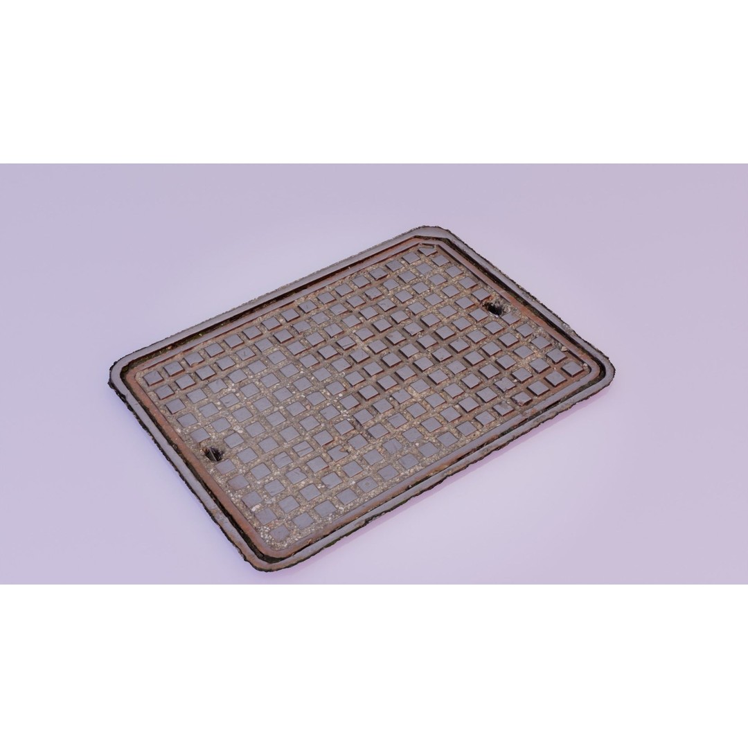 Manhole Cover 3D Model – High-Poly Photorealistic Asset, PBR Textures - View 9