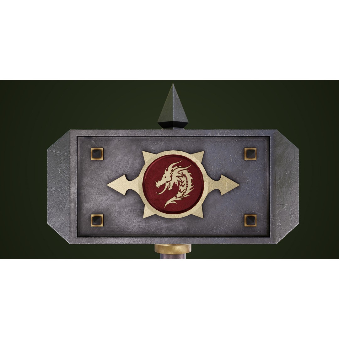 Battle Hammer 3D Model – Low Poly Game-Ready Asset, PBR Textures - View 10