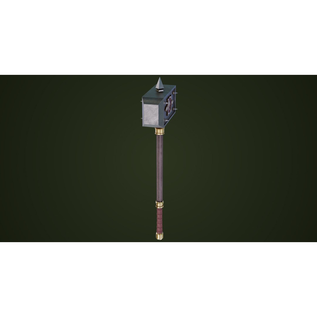 Battle Hammer 3D Model – Low Poly Game-Ready Asset, PBR Textures - View 20