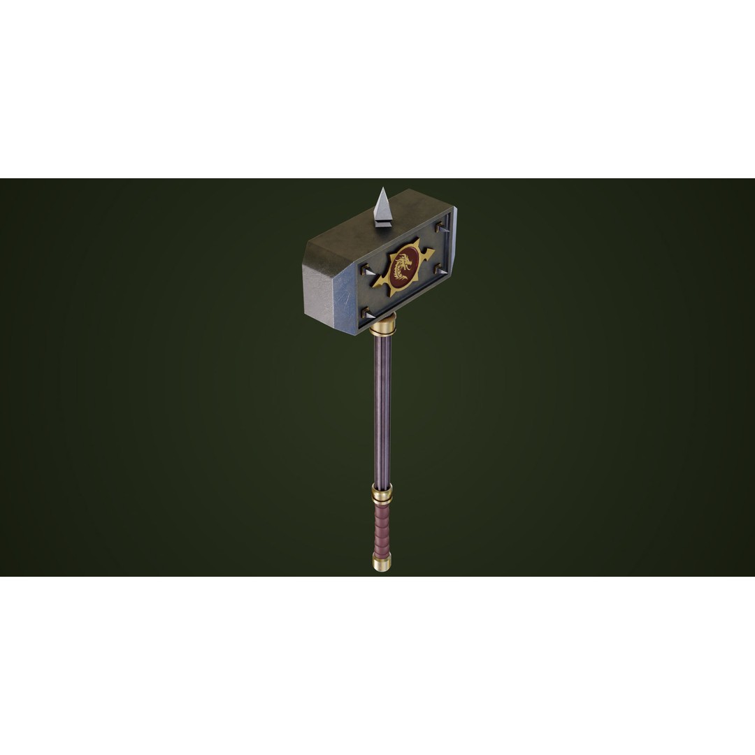 Battle Hammer 3D Model – Low Poly Game-Ready Asset, PBR Textures - View 21