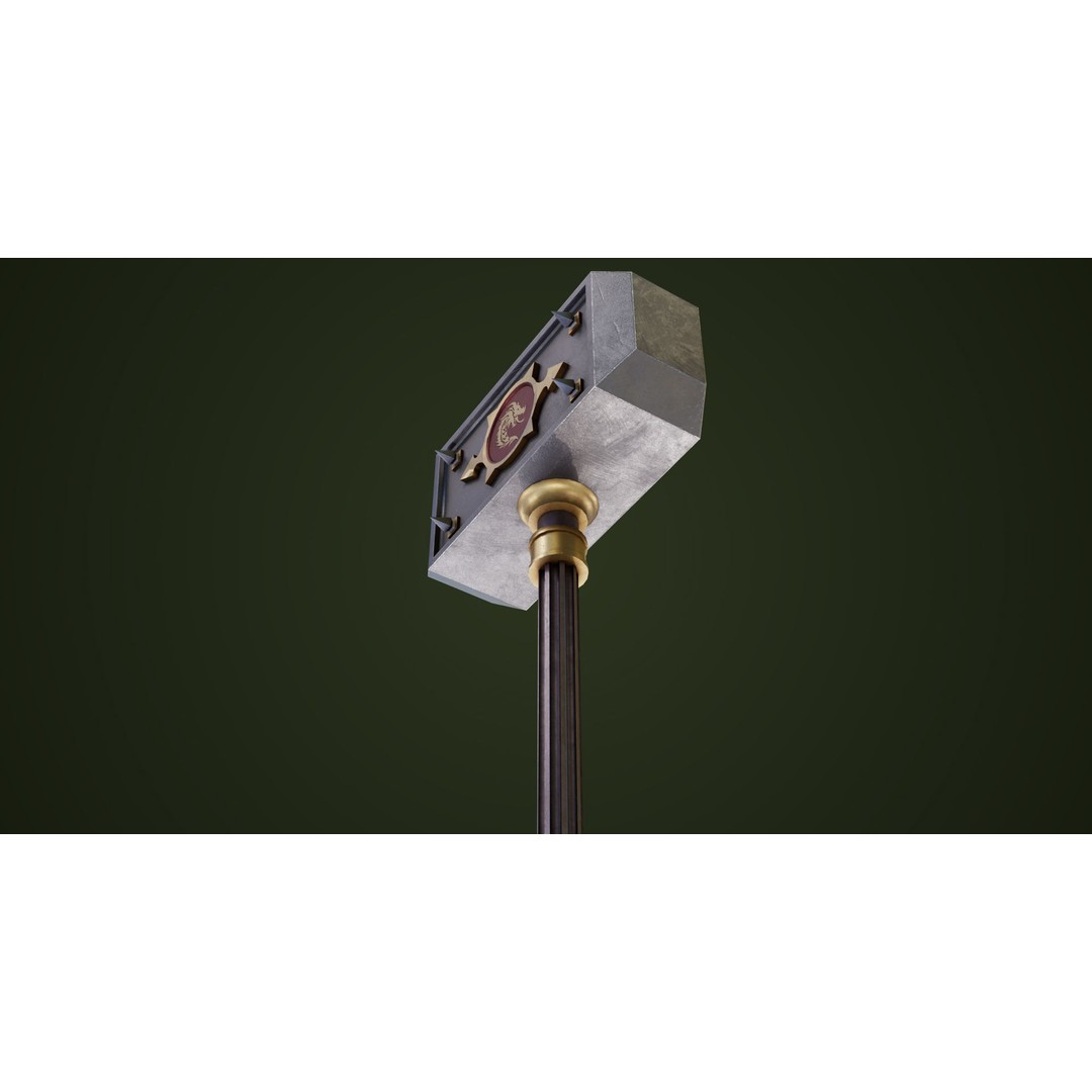 Battle Hammer 3D Model – Low Poly Game-Ready Asset, PBR Textures - View 22