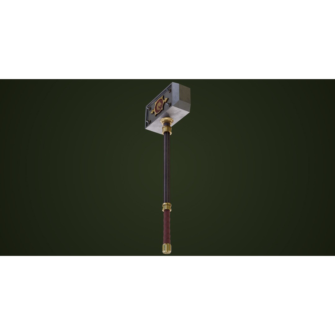 Battle Hammer 3D Model – Low Poly Game-Ready Asset, PBR Textures - View 23