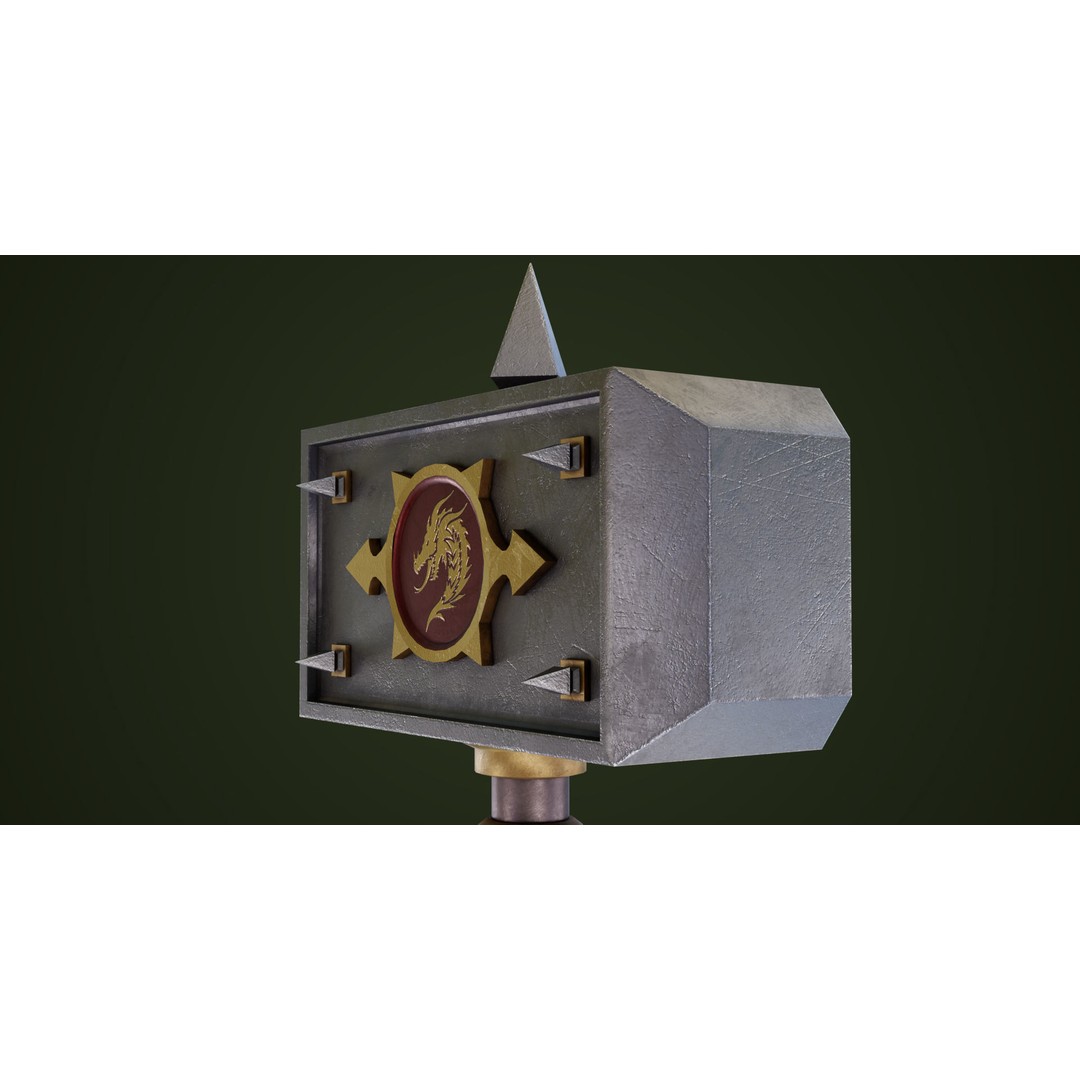 Battle Hammer 3D Model – Low Poly Game-Ready Asset, PBR Textures - View 25