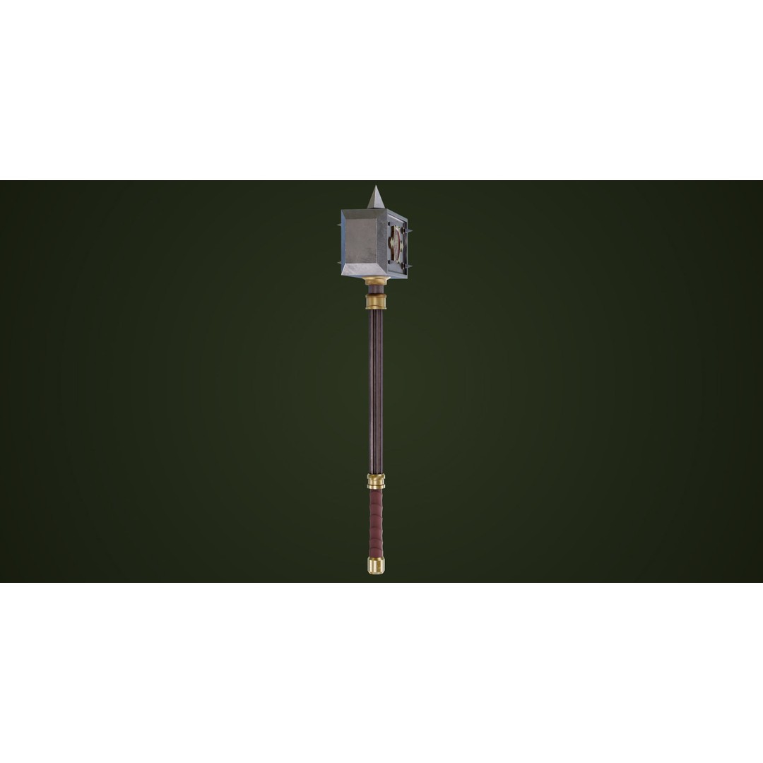 Battle Hammer 3D Model – Low Poly Game-Ready Asset, PBR Textures - View 5