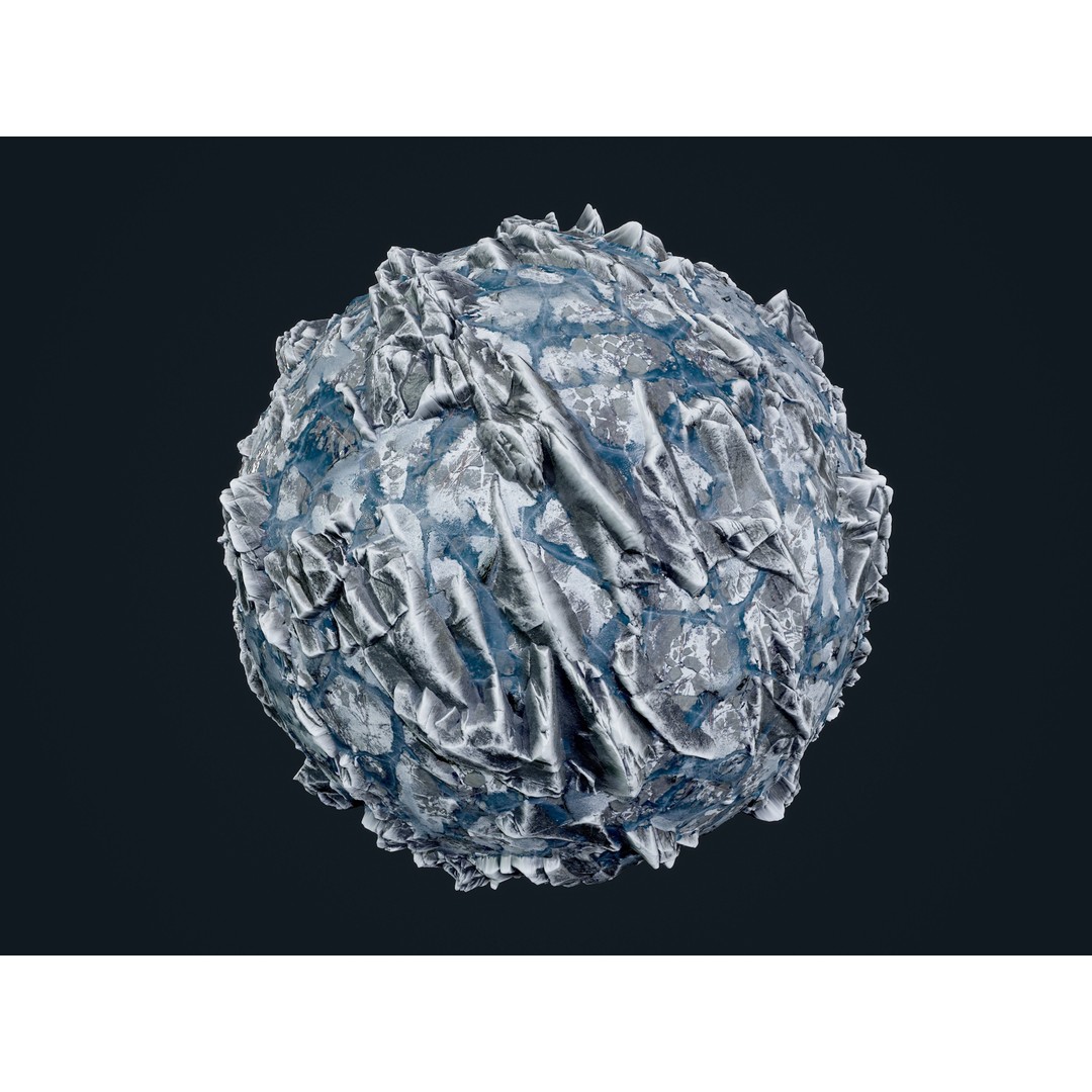 30 Snow Ice Ground Seamless PBR Texture Pack – High-Quality Textures for Games - View 14