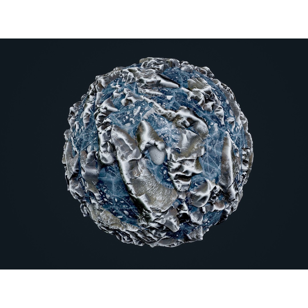 30 Snow Ice Ground Seamless PBR Texture Pack – High-Quality Textures for Games - View 17