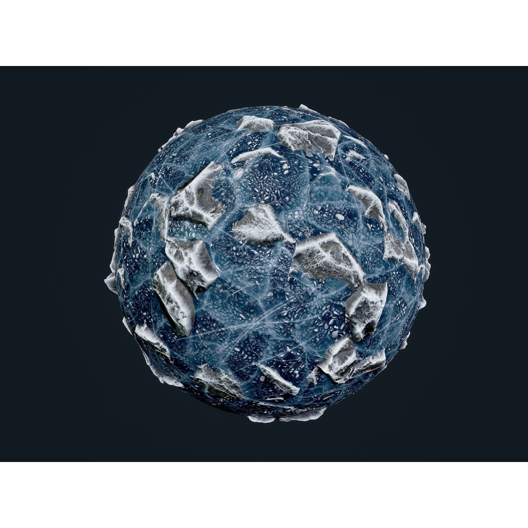 30 Snow Ice Ground Seamless PBR Texture Pack – High-Quality Textures for Games - View 24