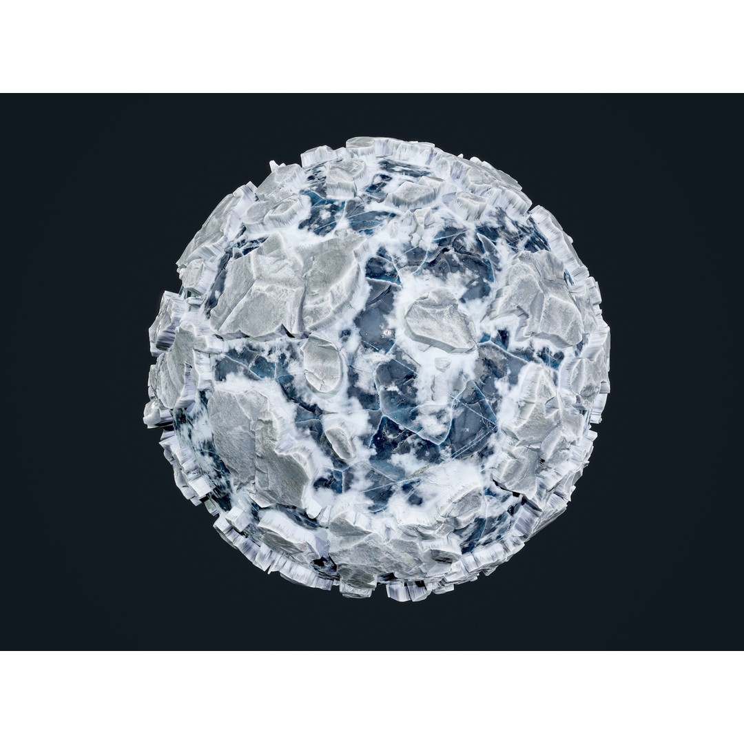 30 Snow Ice Ground Seamless PBR Texture Pack – High-Quality Textures for Games - View 3