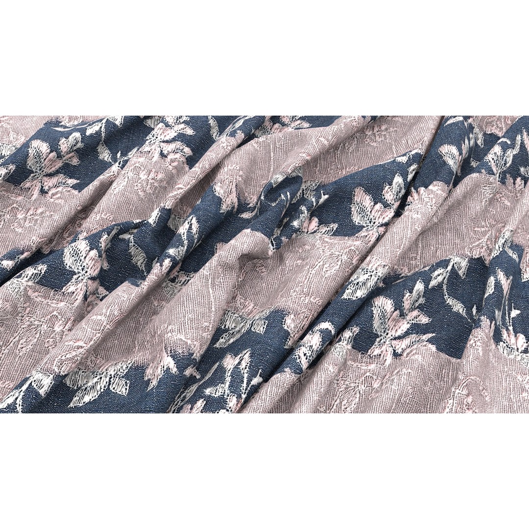 Embroidery Fabric 3D Model – 4K Seamless PBR Textures, PNG - View 4