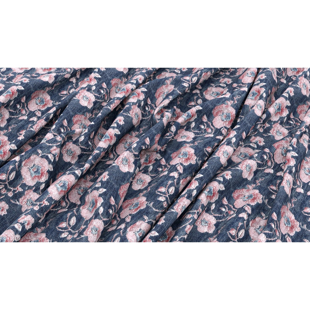 Embroidery Fabric 3D Model – 4K Seamless PBR Textures, PNG - View 7