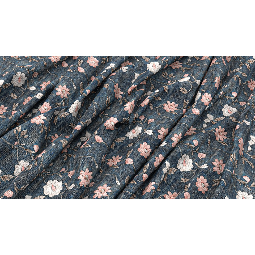 Embroidery Fabric 3D Model – 4K Seamless PBR Textures, PNG - View 8