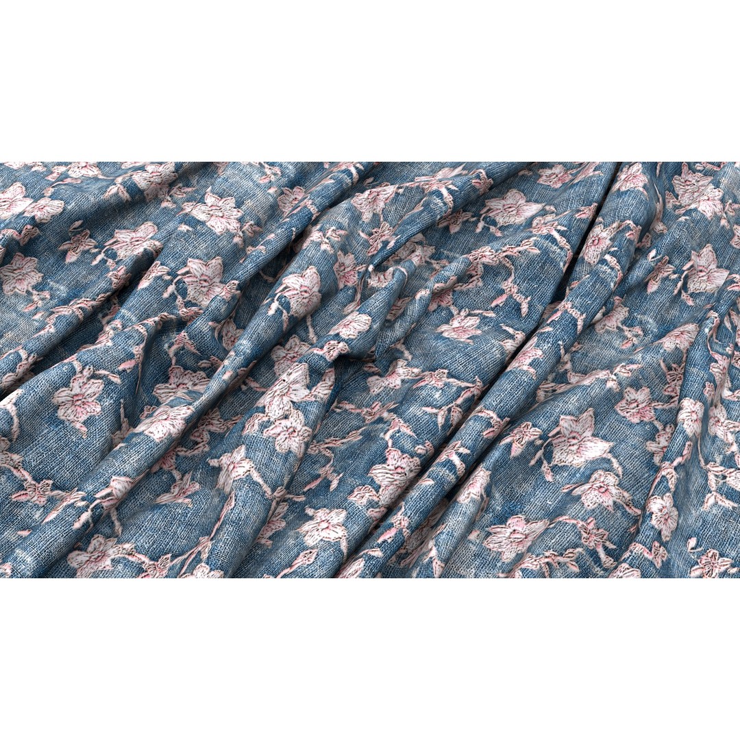 Embroidery Fabric 3D Model – 4K Seamless PBR Textures, PNG - View 9