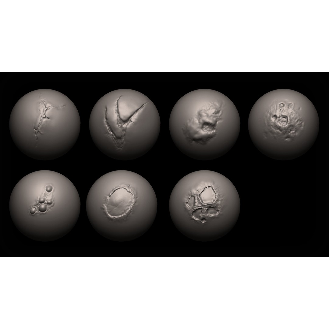 Cuts and Scars 3D Model – VDM and Alpha Brushes for ZBrush, Blender