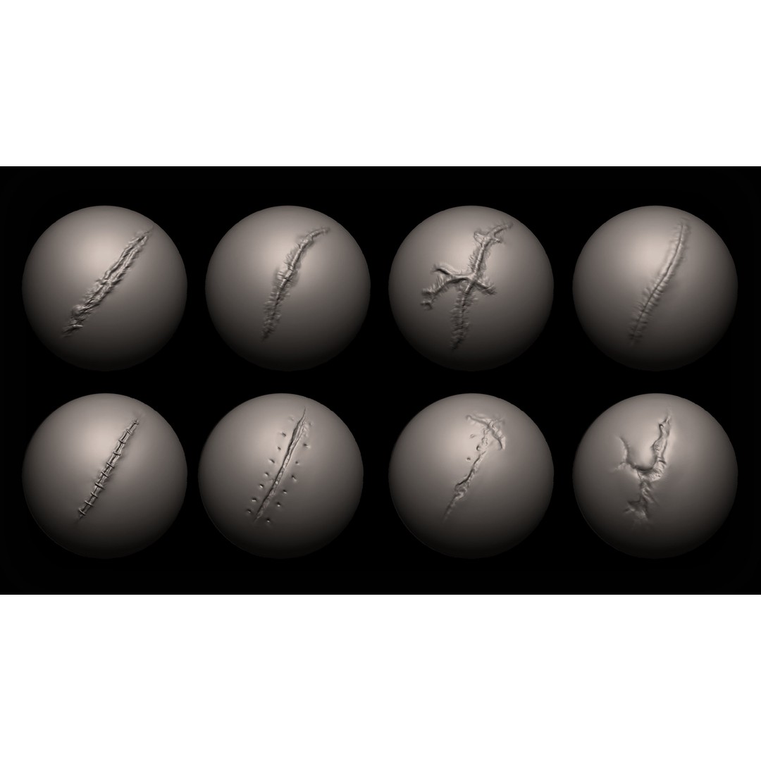 Cuts and Scars 3D Model – VDM and Alpha Brushes for ZBrush, Blender - View 5