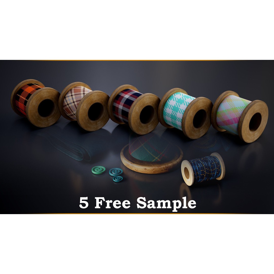 Tartan Fabric Material 3D Model – Customizable Textures, SBSAR - View 9