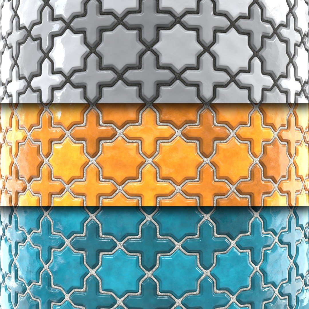 Kitchen Glaze Tile 3D Model – PBR Texture, 7 Colors, OBJ/MTL - View 4