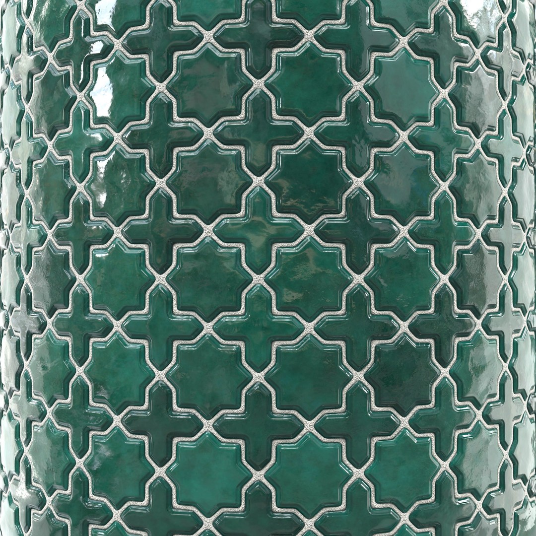 Kitchen Glaze Tile 3D Model – PBR Texture, 7 Colors, OBJ/MTL - View 5