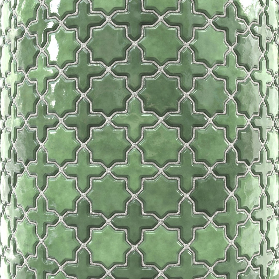 Kitchen Glaze Tile 3D Model – PBR Texture, 7 Colors, OBJ/MTL - View 7