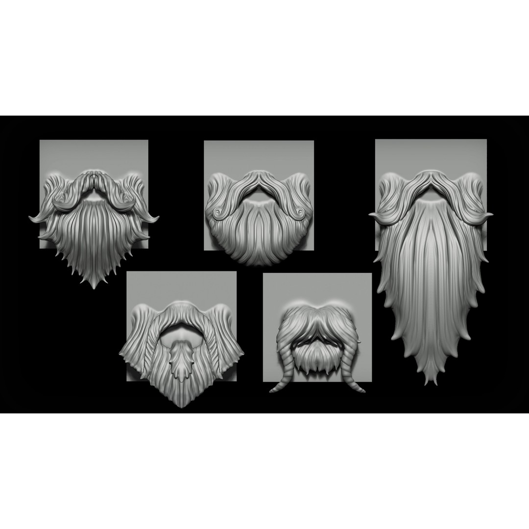Stylized Hair and Fur 3D Model – 80 Brushes Bundle for Zbrush & Blender - View 10