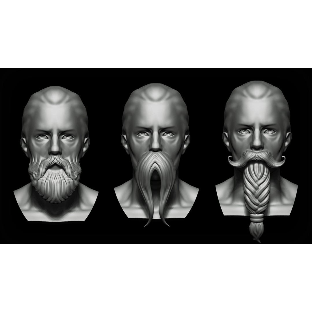 Stylized Hair and Fur 3D Model – 80 Brushes Bundle for Zbrush & Blender - View 6