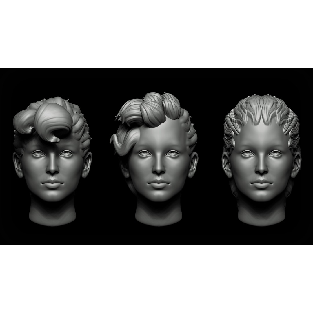Stylized Hair and Fur 3D Model – 80 Brushes Bundle for Zbrush & Blender - View 8