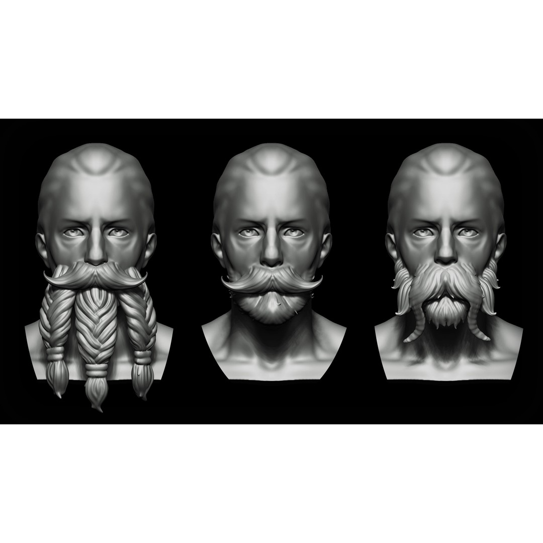 Stylized Hair and Fur 3D Model – 80 Brushes Bundle for Zbrush & Blender - View 9
