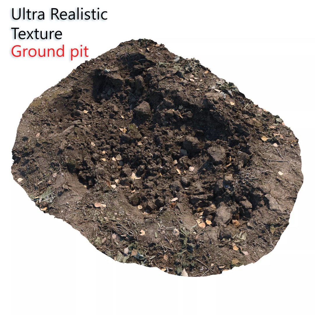 Ultra Realistic Dirt Pit 3D Model – Low Poly Scanned Asset, FBX - View 2