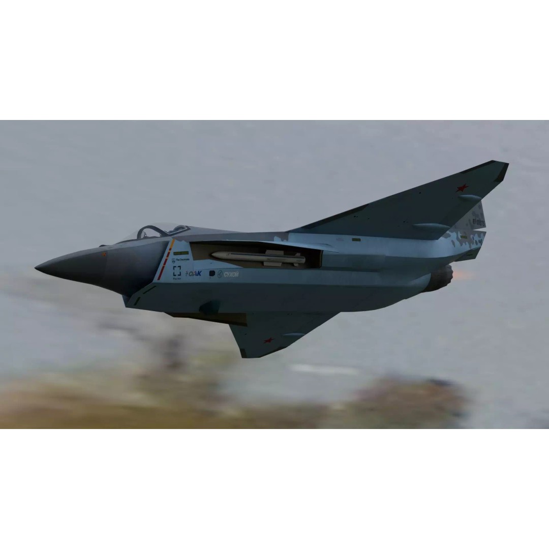 SU 75 Checkmate 3D Model – Rigged Military Aircraft with PBR Textures - View 10