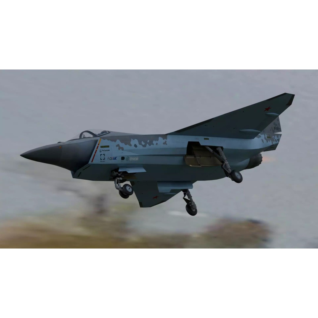 SU 75 Checkmate 3D Model – Rigged Military Aircraft with PBR Textures - View 12
