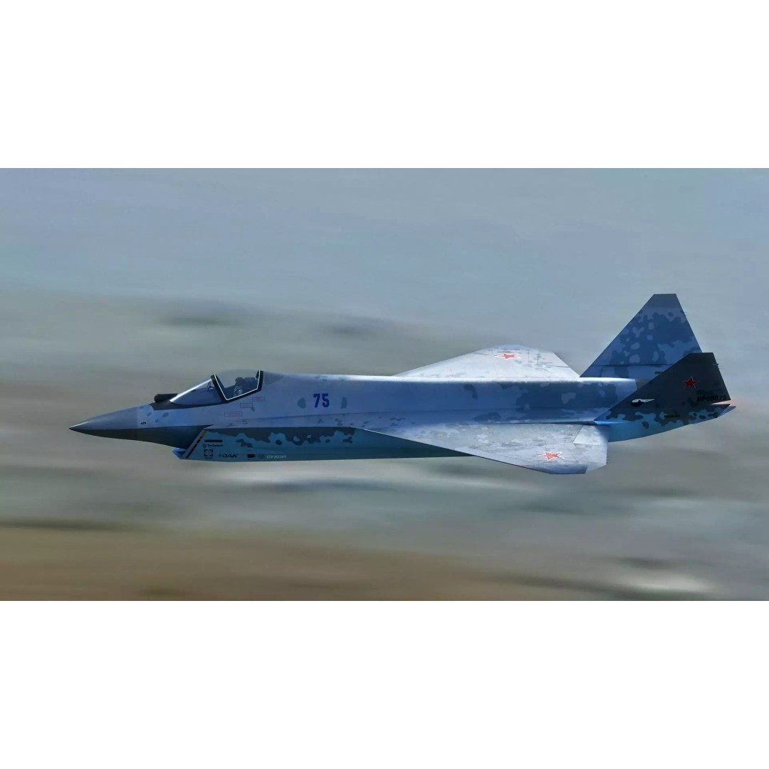SU 75 Checkmate 3D Model – Rigged Military Aircraft with PBR Textures - View 5