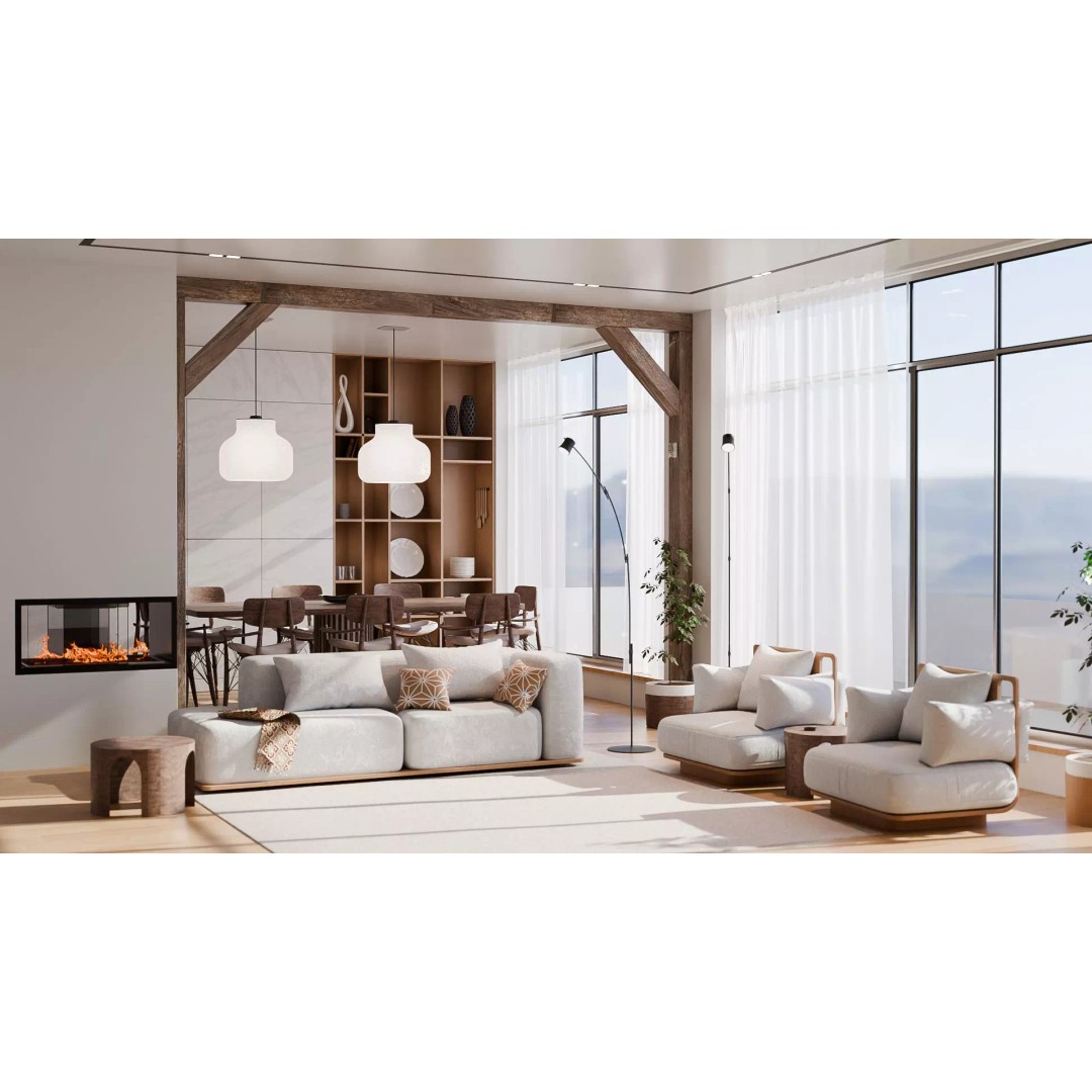 Modern Living Room and Dining Room 3D Model – High-Quality Blender Asset - View 2