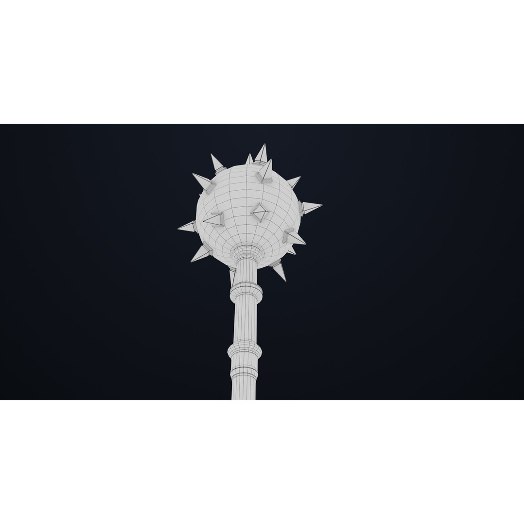 Silver Mace 3D Model – Low Poly PBR Weapon for Unity & Unreal Engine - View 17