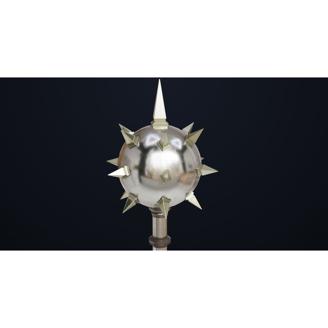 Silver Mace 3D Model – Low Poly PBR Weapon for Unity & Unreal Engine - View 5