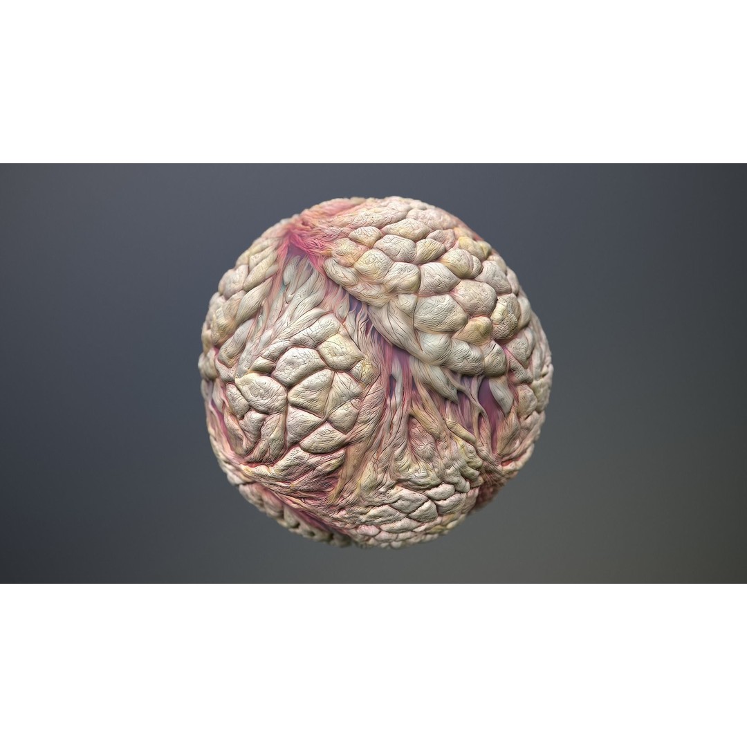 Monster Skin 3D Model – Seamless PBR Texture Pack, FBX - View 11