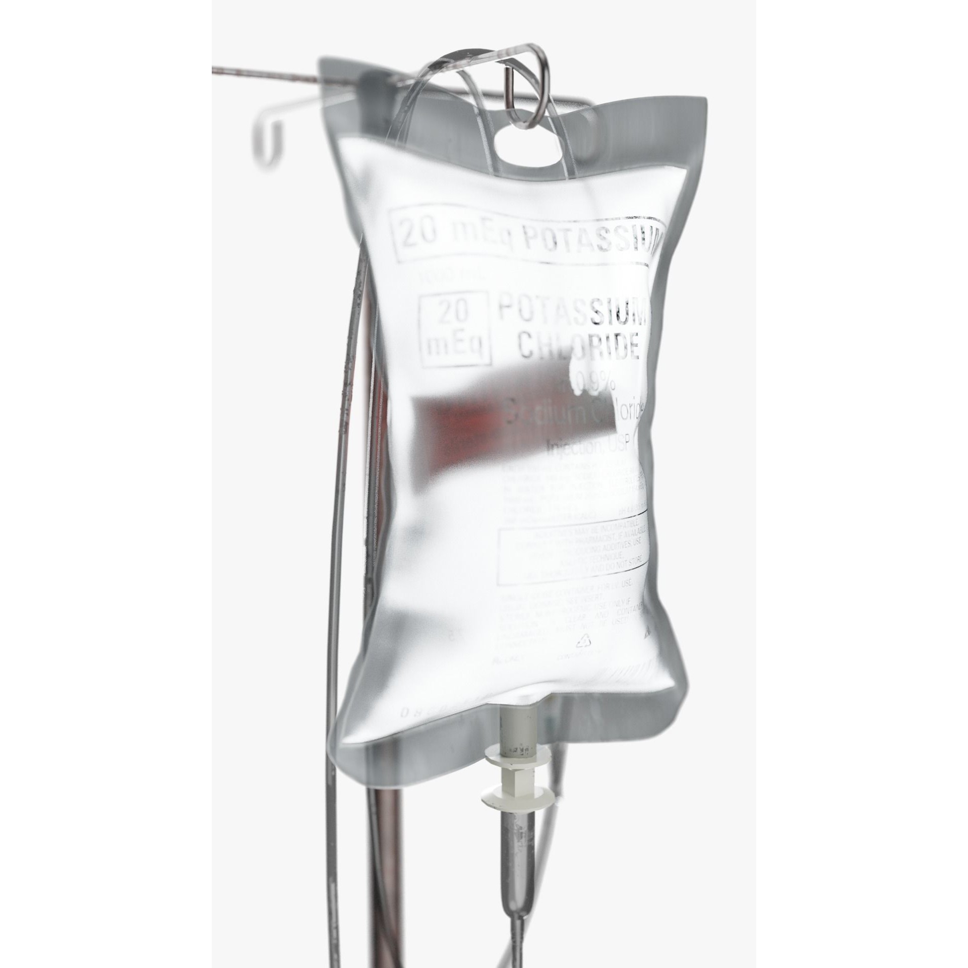 Intravenous IV Bag and Stand - Low-Poly Game-Ready 3D Model - View 6