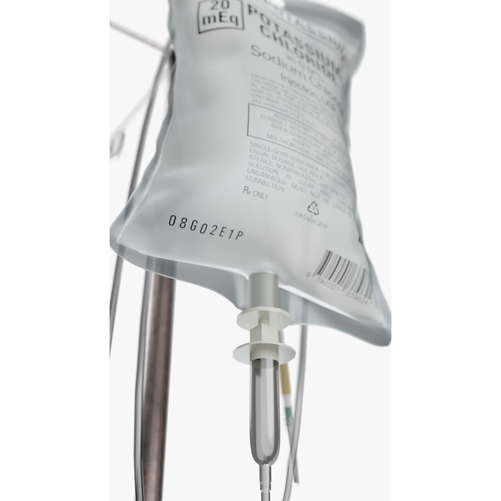 Intravenous IV Bag and Stand - Low-Poly Game-Ready 3D Model - View 8