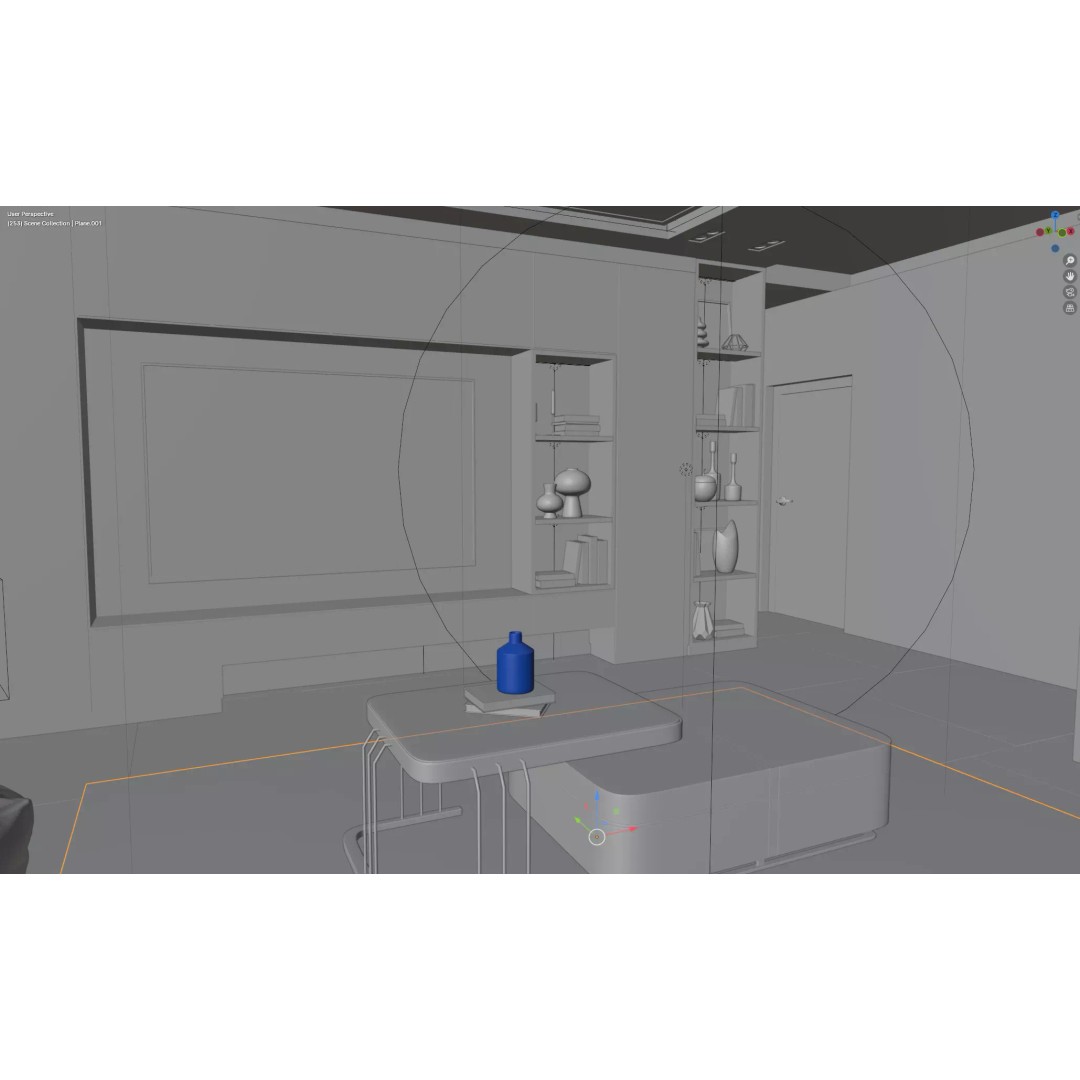 Modern Living Room 3D Model – Cozy Interior Scene, Blender, FBX, OBJ - View 5