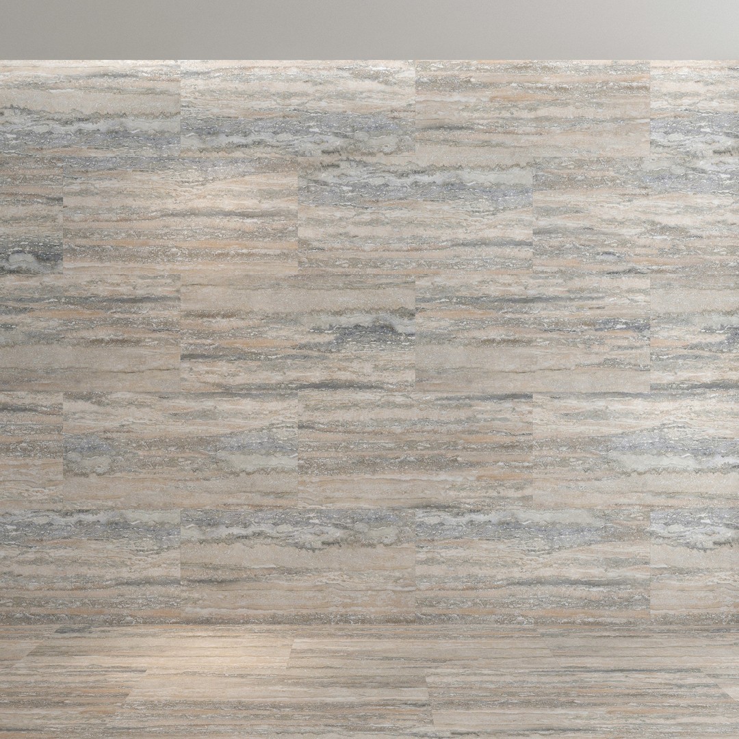 Natural Stone 3D Model – Textured Travertine Tile Set, PBR - View 12