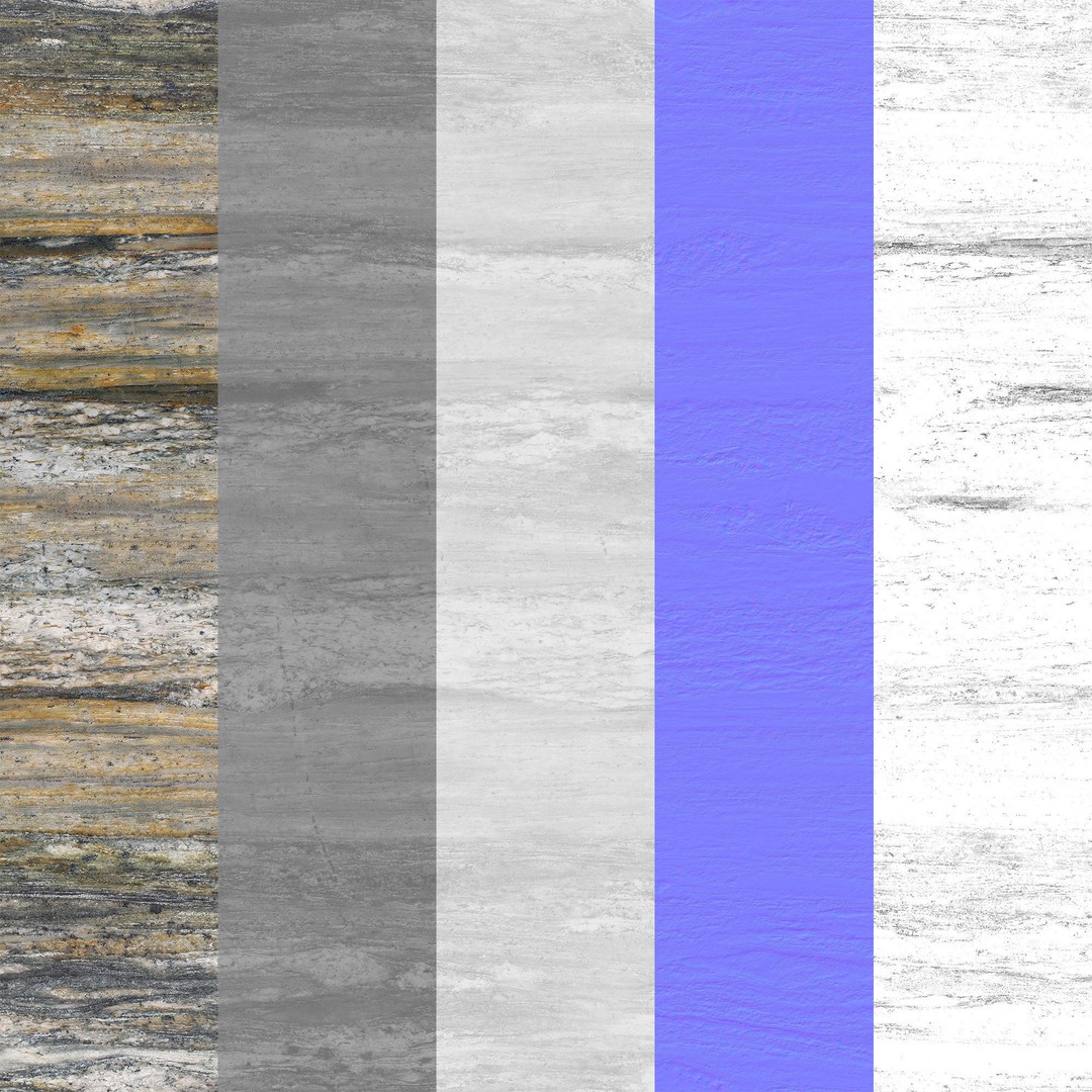 Natural Stone 3D Model – Textured Travertine Tile Set, PBR - View 9