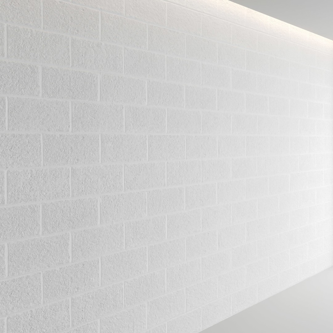 Block Wall 3D Model – Cinder & Foam Textures, PBR, FBX, OBJ - View 12