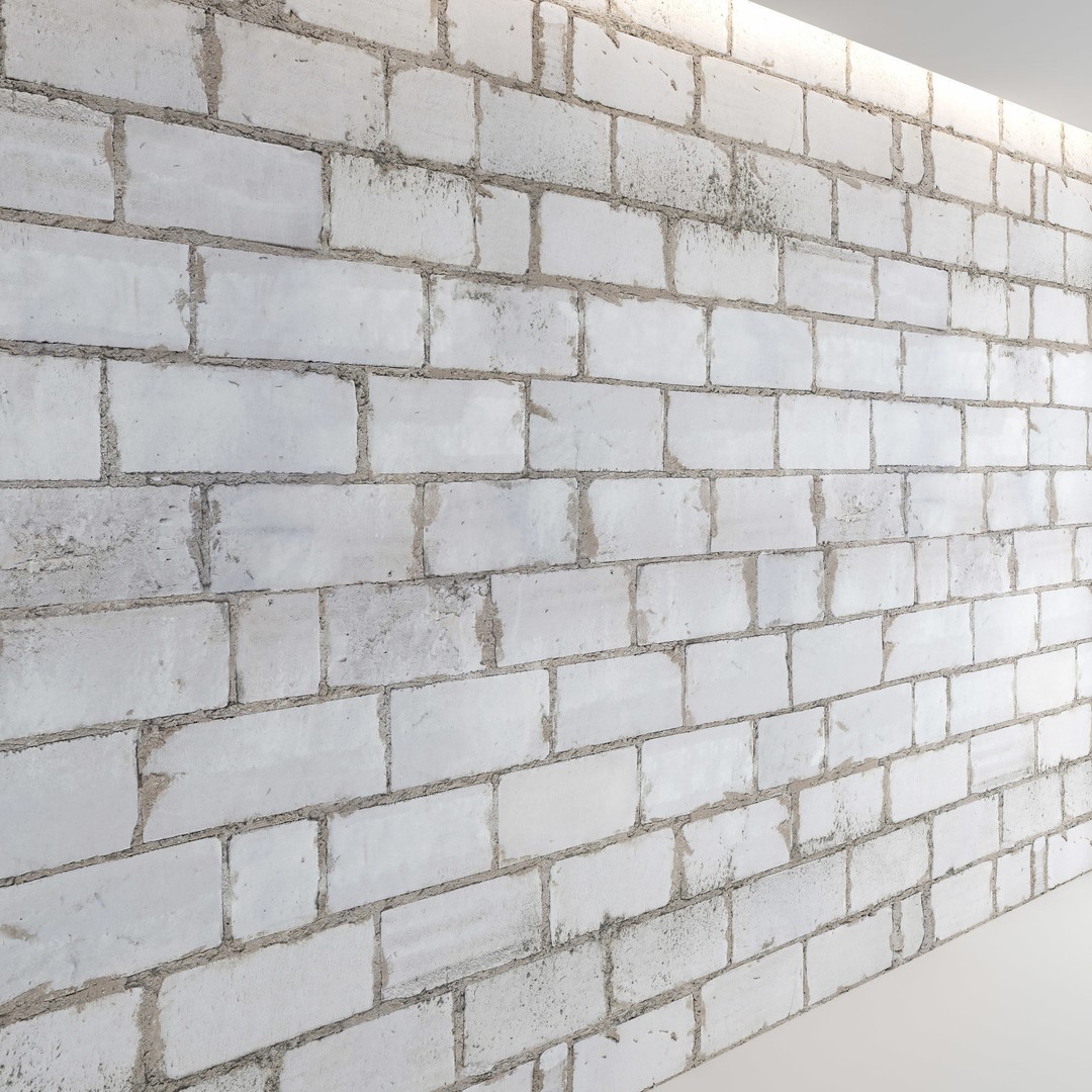 Block Wall 3D Model – Cinder & Foam Textures, PBR, FBX, OBJ - View 4
