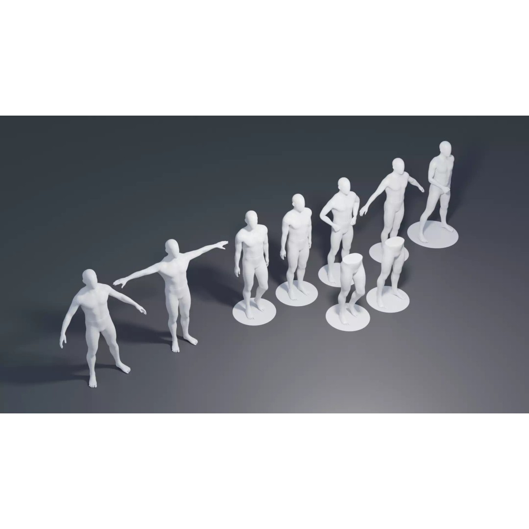 Male Mannequin 3D Model – Rigged Character with 4K Textures, FBX - View 2