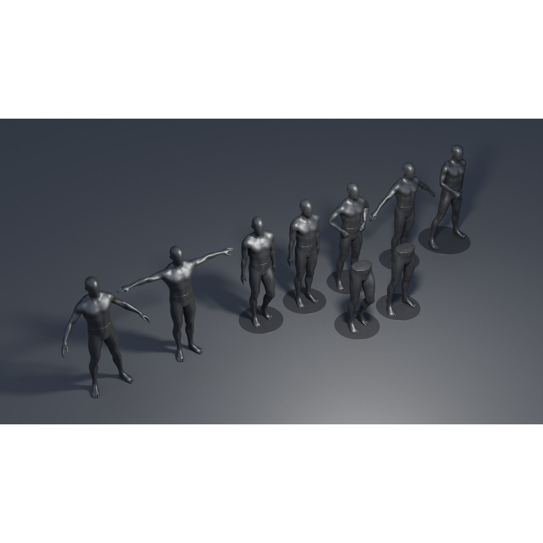 Male Mannequin 3D Model – Rigged Character with 4K Textures, FBX - View 3