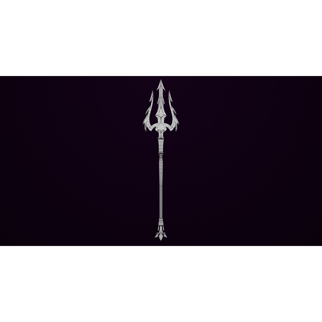 Fantasy Trident 3D Model – Low Poly Game Asset, FBX, PBR Textures - View 16
